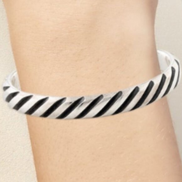 DAVID YURMAN STERLING SILVER 925 MODERN CABLE CUFF BRACELET - Picture 7 of 9